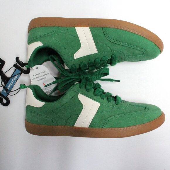 Wonder Nation Boy's Green & White Lace Up Non Marking Sneaker Tennis Shoes - Picture 12 of 13